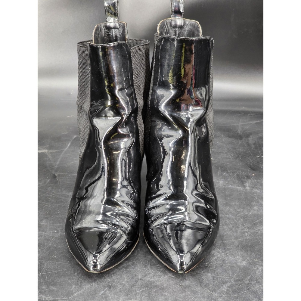 Gucci Shiny Leather Ankle Boots Style 324194 Women's Size 38